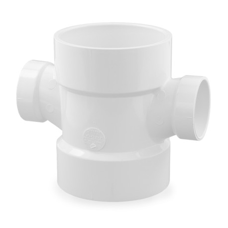 Spears 4" x 2" PVC DWV Double Sanitary Tee