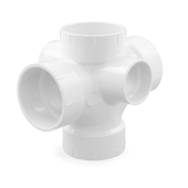 Spears 3" PVC DWV Double Sanitary Tee w/ 2" Right & Left Side Inlets - Image 2