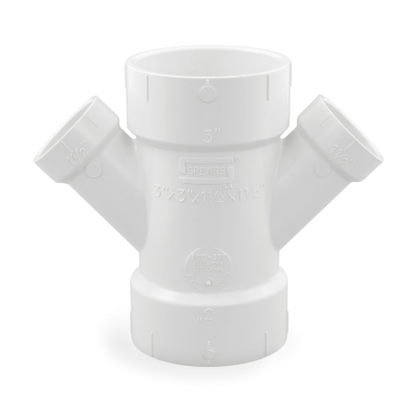 Spears 3" x 1-1/2" PVC DWV Double Wye