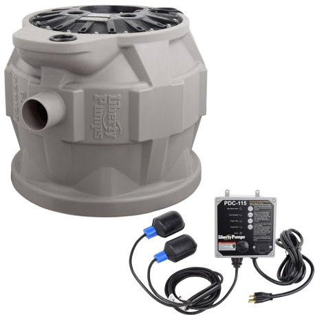 Liberty Pumps 4/10 HP Pro680 Duplex Sewage System w/ LE41M Pumps, 30" x 24" Basin & Outdoor Control, 115V, 10' cord