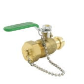 Wright Valves 1/2" Press x 3/4" Male Garden Hose Brass Ball Valve w/ Cap & Chain, Lead-Free - Image 2