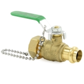Wright Valves 1/2" Press x 3/4" Male Garden Hose Brass Ball Valve w/ Cap & Chain, Lead-Free - Image 4