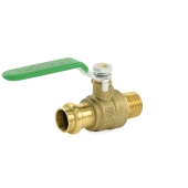 Wright Valves 1/2" Press x 1/2" MPT Threaded Brass Ball Valve, Full Port, Lead-Free - Image 2