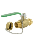 Wright Valves 3/4" Press x 3/4" Male Garden Hose Brass Ball Valve w/ Cap & Chain, Lead-Free - Image 3
