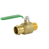 Wright Valves 1" Press x 1" MPT Threaded Brass Ball Valve, Full Port, Lead-Free - Image 2