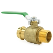 Wright Valves 1" Press x 1" MPT Threaded Brass Ball Valve, Full Port, Lead-Free - Image 3