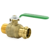 Wright Valves 1" Press x 1" MPT Threaded Brass Ball Valve, Full Port, Lead-Free - Image 4