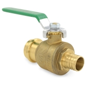 Wright Valves 1" PEX x Press Brass Ball Valve, Full Port (Lead-Free) - Image 1
