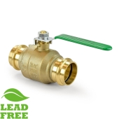 Wright Valves 1-1/2" Press Brass Ball Valve, Full Port (Lead-Free) - Image 2