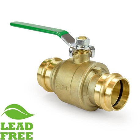 Wright Valves 1-1/2" Press Brass Ball Valve, Full Port (Lead-Free)