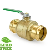 Wright Valves 2" Press Brass Ball Valve, Full Port (Lead-Free) - Image 1