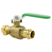 1/2" Press Brass Ball Valve w/ Waste Outlet, Full Port (Lead-Free) Wright Valves