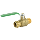 3/4" Press x 3/4" MPT Threaded Brass Ball Valve, Full Port, Lead-Free Wright Valves