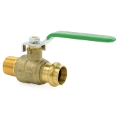 3/4" Press x 3/4" MPT Threaded Brass Ball Valve, Full Port, Lead-Free Wright Valves