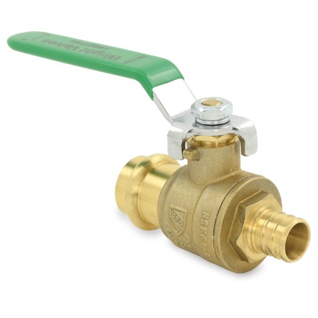 3/4" PEX x Press Brass Ball Valve, Full Port (Lead-Free) Wright Valves