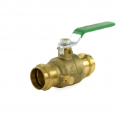 1" Press Brass Ball Valve w/ Waste Outlet, Full Port (Lead-Free) Wright Valves