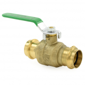 1" Press Brass Ball Valve w/ Waste Outlet, Full Port (Lead-Free) Wright Valves