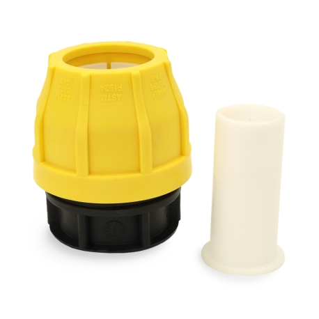 Oil Creek Plastics 1-1/2" Compression Cap for SDR-11 Yellow PE Gas Pipe