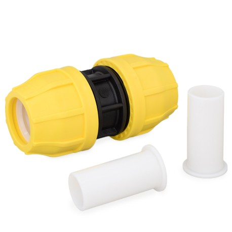 Oil Creek Plastics 1-1/2" IPS Compression Coupling for SDR-11 Yellow PE Gas Pipe
