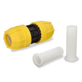 Oil Creek Plastics 3/4" IPS Compression Coupling for SDR-11 Yellow PE Gas Pipe - Image 1