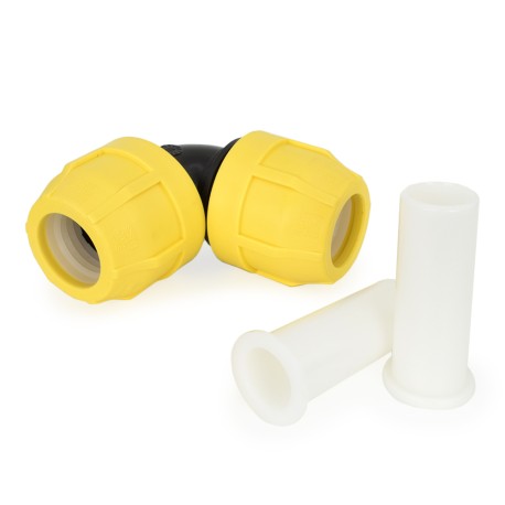 Oil Creek Plastics 1" IPS 90° Compression Elbow for SDR-11 Yellow PE Gas Pipe