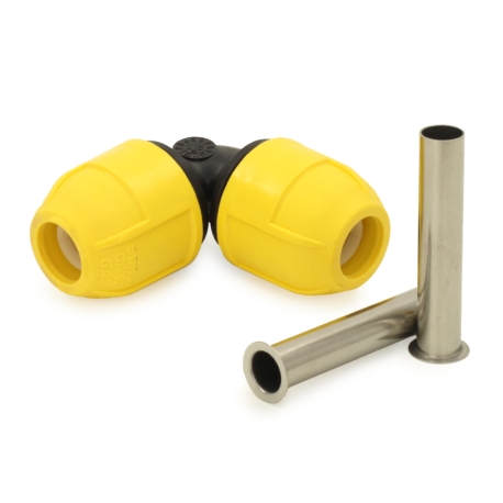 Oil Creek Plastics 1/2" CTS 90&deg; Compression Elbow for Yellow PE Gas Pipe