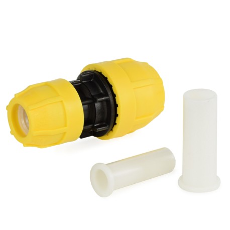 Oil Creek Plastics 1" x 3/4" IPS Reducing Compression Reducing Coupling for SDR-11 Yellow PE Gas Pipe