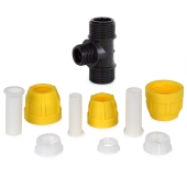 Oil Creek Plastics 1" x 1" x 3/4" IPS Compression Tee for SDR-11 Yellow PE Gas Pipe - Image 2