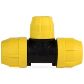 Oil Creek Plastics 1" x 1" x 3/4" IPS Compression Tee for SDR-11 Yellow PE Gas Pipe - Image 3