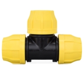 Oil Creek Plastics 1-1/2" IPS Compression Tee for SDR-11 Yellow PE Gas Pipe - Image 2