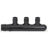 3-Branch PEX-A Expansion (F1960) Poly-Alloy Manifold, 1/2" Ports x 3/4" Inlet, Closed-Style, Lead-Free Everhot