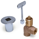 HearthMaster Angle Log Lighter Gas Valve Kit (Valve, Chrome Flange and Key), NG or LP