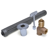 Sioux Chief HearthMaster Angle Log Lighter Kit (Bar, Valve, Chrome Flange and Key), NG only - Image 1