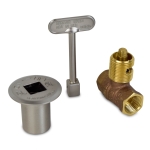 HearthMaster Straight Log Lighter Gas Valve Kit (Valve, Brushed Nickel Flange and Key), NG or LP