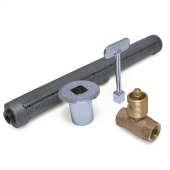 Sioux Chief HearthMaster Straight Log Lighter Kit (Bar, Valve, Chrome Flange and Key), NG only - Image 1