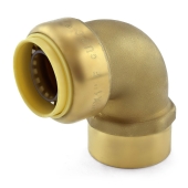 OmniGrip 1" Push To Connect x 1" FNPT Elbow, Lead-Free - Image 1
