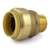 OmniGrip 1" Push To Connect x 3/4" MNPT Adapter, Lead-Free - Image 1