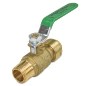 Wright Valves 1/2" Push To Connect x 1/2" MPT Brass Ball Valve, Lead-Free - Image 1