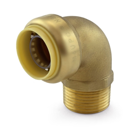 OmniGrip 1" Push To Connect x 1" MNPT Elbow, Lead-Free