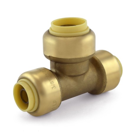 OmniGrip 3/8" x 3/8" x 1/2" Push To Connect Reducing Tee, Lead-Free