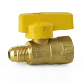 ProFlex 1/2" FIP x 3/8" Flare Gas Ball Valve, One-Piece - Image 1
