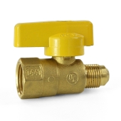 ProFlex 1/2" FIP x 3/8" Flare Gas Ball Valve, One-Piece - Image 2