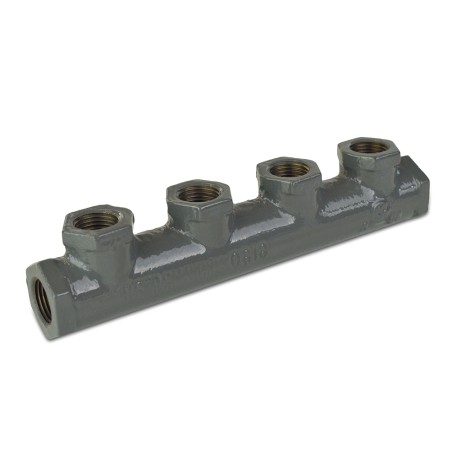 ProFlex 4-Branch Gas Manifold, 1/2" FIP Inlet/Outlet x 1/2" FIP Branches