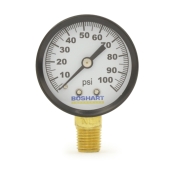 Boshart 0-100 psi, Brass Pressure Gauge, 2" Dial, 1/4" NPT - Image 1