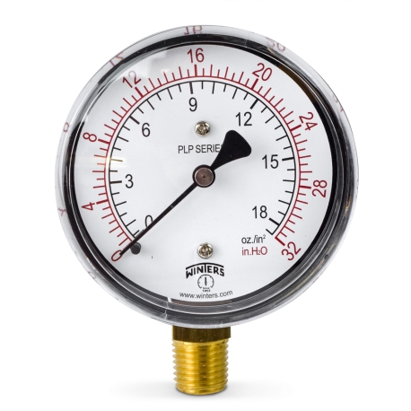 Winters 0-32" Water(H2O)/oz Pressure Gauge, 2-1/2" Dial, 1/4" NPT