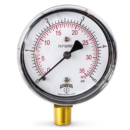 Winters 0-5 psi Pressure Gauge, 2-1/2" Dial, 1/4" NPT