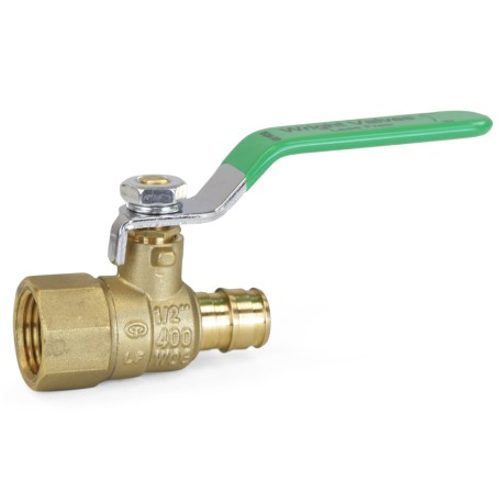 Wright Valves 1/2" PEX Expansion x 1/2" FPT Brass Ball Valve, Lead-Free