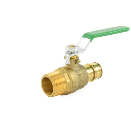 Wright Valves 3/4" PEX Expansion x 3/4" MPT Threaded Brass Ball Valve, Lead-Free
