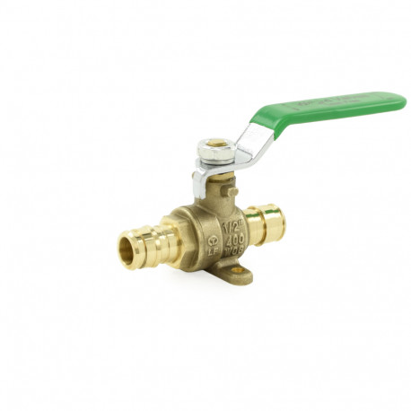 1/2" Expansion PEX Brass Ball Valve w/ Drop Ears, Lead-Free Wright Valves