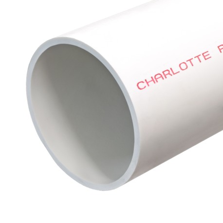 Charlotte Pipe 6" x 5ft PVC Pipe, Solid Core, Sch40